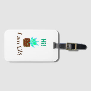 Hi I am Lily cactus succulent add name watercolor Luggage Tag
