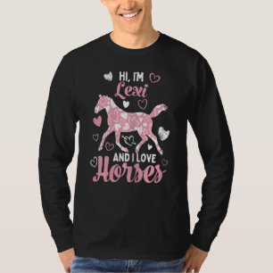 Hi I'm Lexi And I Love Horses  Cute Heart Pattern  T-Shirt
