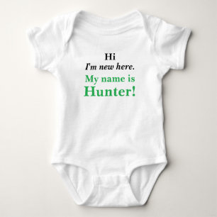 Hi I'm new here! My name is Customizable! Baby Bodysuit