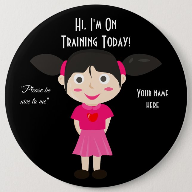 Hi, I'm On Training 3 Button (Front)