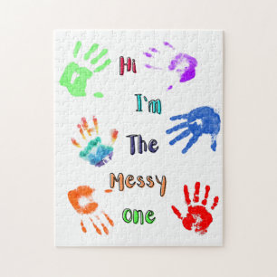Hi I'm The Messy One - Paint Handprints Jigsaw Puzzle