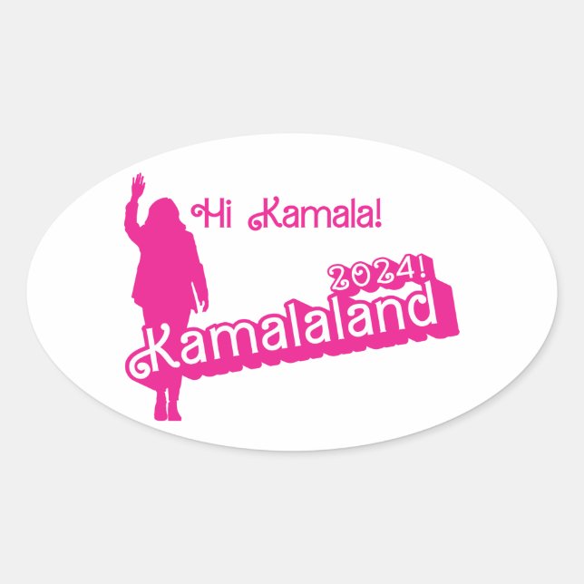 "Hi Kamala" – Oval Sticker (tagline B) (Front)