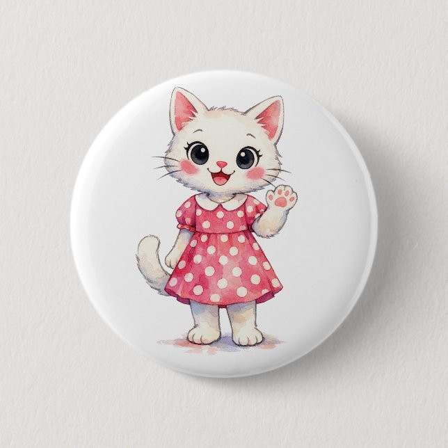 Hi Kitty! 2 Inch Round Button (Front)