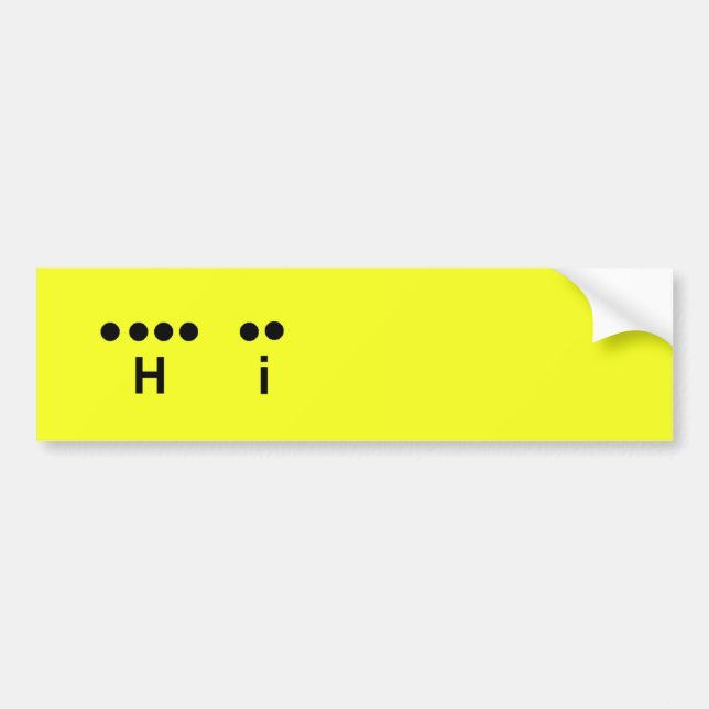 "Hi" Morse Code Yellow Customize it Bumper Sticker (Front)