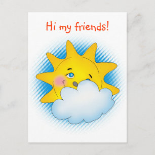 Hi my friends! - Postcard template