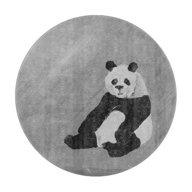 Hi, Panda! Round Cutting Board (Front)