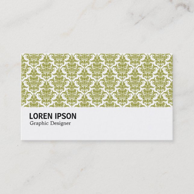 Hi-Phi - 0237 Olive Damask Business Card (Front)