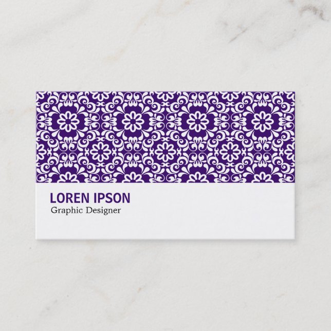 Hi-Phi - 062 - Damask Deep Purple Business Card (Front)