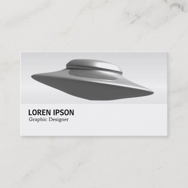 Hi-Phi - 073 - Flying Saucer B&W Business Card (Front)