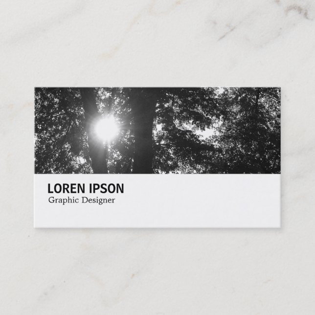 Hi-Phi - 096 - Sun Through Trees B&W Business Card (Front)