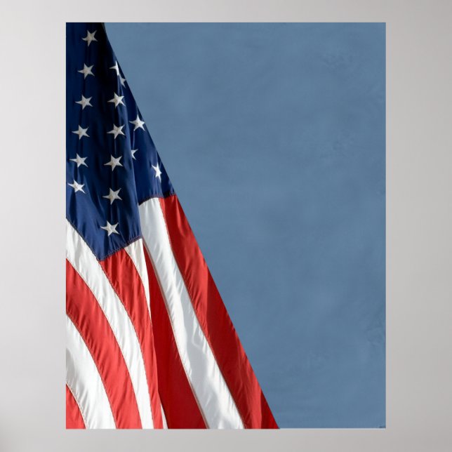 Hi Res COMPACT PHOTO BACKDROP - US Flag on Slate Poster (Front)