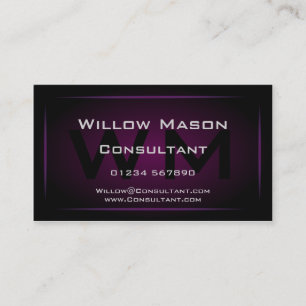 Hi-Res Purple Monogram Professional Business Card