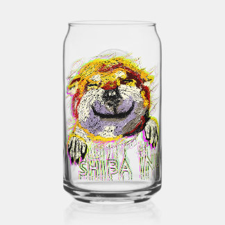 "HI" SHIBA INU CAN GLASS