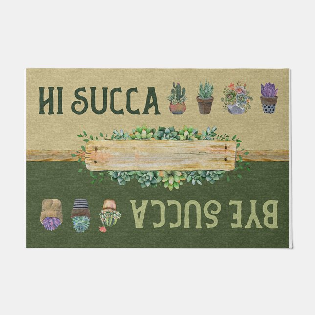 Hi Succa Doormat / Welcome Mat / Succulent (Front)