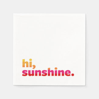 Hi, Sunshine. Summer Party Cocktail Napkin