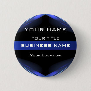 Hi Tec Futuristic Business Name Tag 2 Inch Round Button