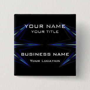Hi Tec Futuristic Business Name Tag 2 Inch Square Button