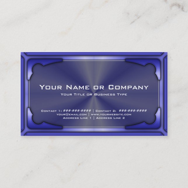 Hi Tech Faux Metallic Card Version 1 with Photo (Front)