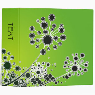 Hi Tech Flower On Lime Green Background Binder