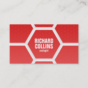 Hi-Tech Honeycomb Pattern - Red Business Card