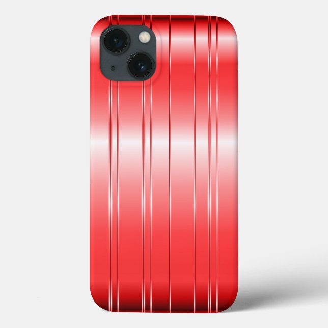 Hi Tech Metallic Red Stripes Design Case-Mate iPhone Case (Back)