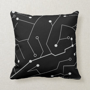 hi technology modern microchip throw pillow
