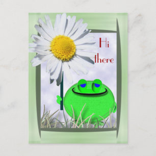 Hi there froggie and daisy postcard