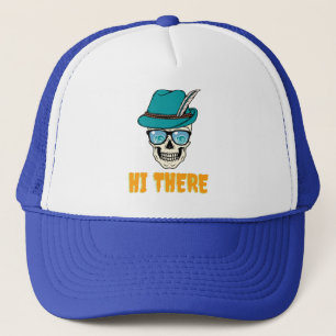 Hi there. Hello guys happy skull Trucker Hat