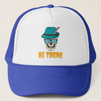 Hi there. Hello guys happy skull Trucker Hat