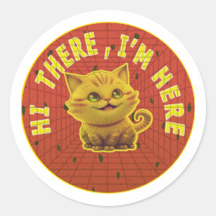 HI THERE I'M HERE‎ CLASSIC ROUND STICKER