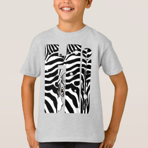 "Hi" Zebra Black/White Stripes Abstract Trendy T-Shirt