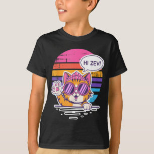 Hi Zev Funny Cat Princess Sunset Sungles Crown T-Shirt