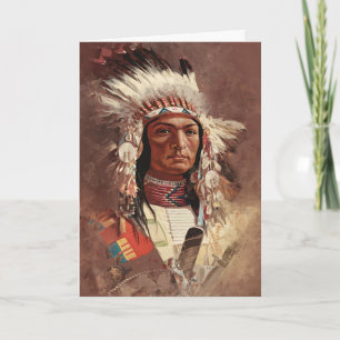 Hiawatha Native American Indian Chief Portrait Card