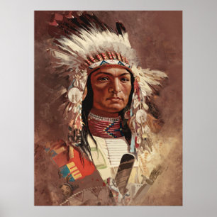 Hiawatha Native American Indian Chief Portrait Poster