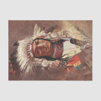 Hiawatha Native American Indian Chief Portrait Tissue Paper