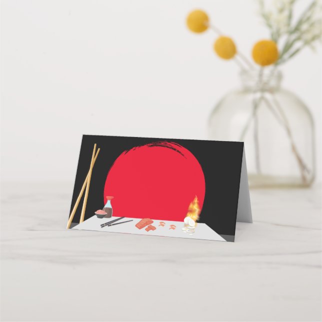 Hibachi Anniversaire Dîner Lieu Cartes (Devant)