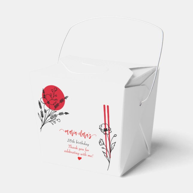 Hibachi Japanese BBQ Grill Chef Birthday Dinner Favor Box (Front Side)