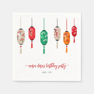Hibachi Japanese Lanterns Chef Birthday Party Napkin