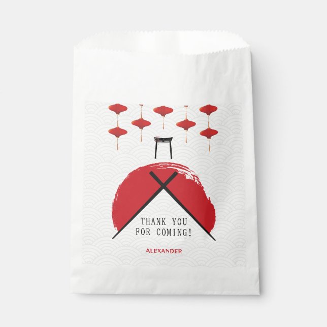 Hibachi Theme Birthday Party Private Chef Japanese Favour Bag (Front)