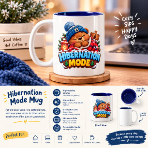 Hibernation Mode Cozy Winter Bear Two-Tone Coffee Mug