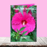 Hibiscus 80th Birthday for Her Card<br><div class="desc">For the special lady celebrating an 80th birthday, this gorgeous card will make her day. The card features a stunning pink hibiscus on the front and it is personalized with her name on the front and inside the card. A great way to make that special lady smile on her 80th...</div>