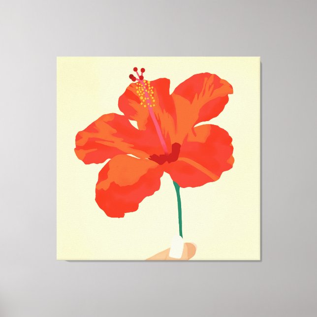 Hibiscus Affection Canvas Print (Front)