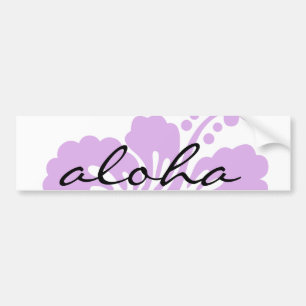 hibiscus aloha flower lavender bumper sticker