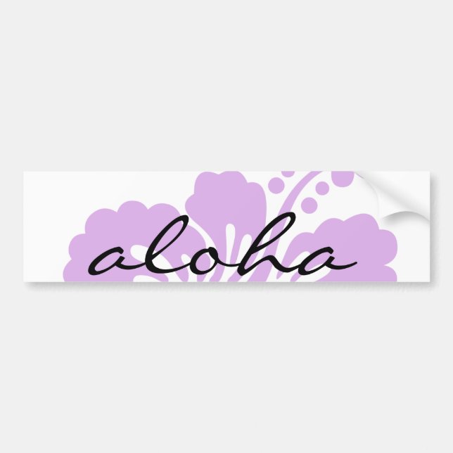 hibiscus aloha flower lavender bumper sticker (Front)