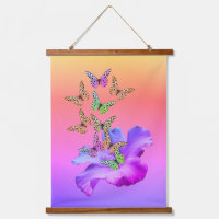 Hibiscus And Butterflies Abstract Art