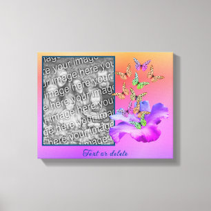 Hibiscus And Butterfly Create Your Own Photo Canvas Print