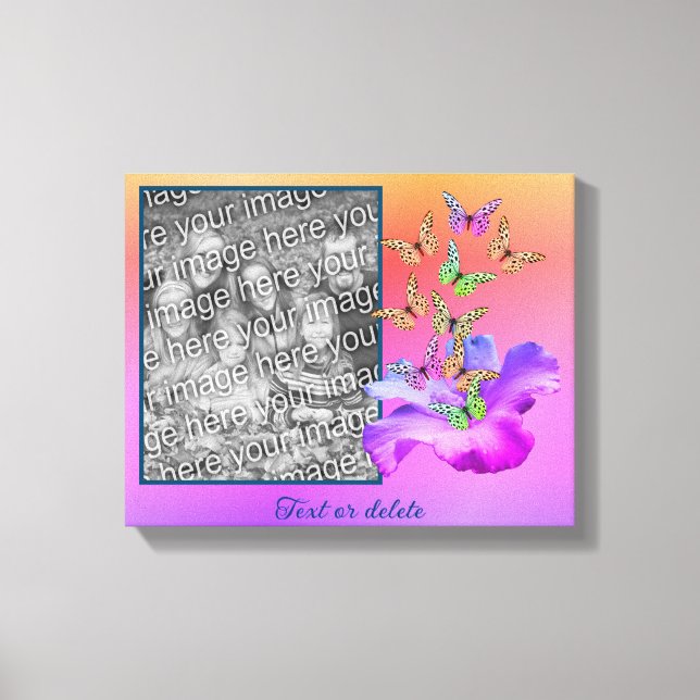 Hibiscus And Butterfly Create Your Own Photo  Canvas Print (Front)