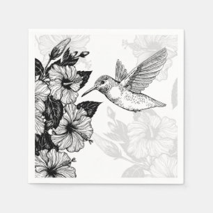 Hibiscus and hummingbird napkin