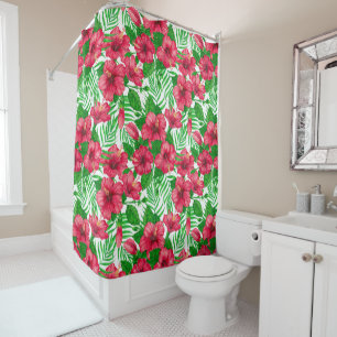 Hibiscus and palm leaves