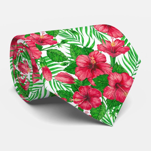 Hibiscus and palm leaves tie (Rolled)